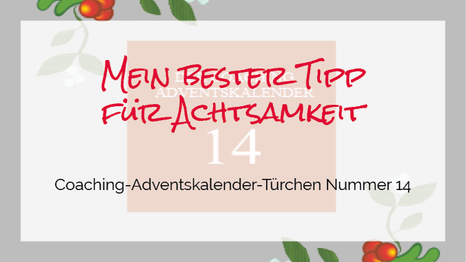 Read more about the article Mein bester Tipp für mehr Achtsamkeit – Coaching Adventskalender
